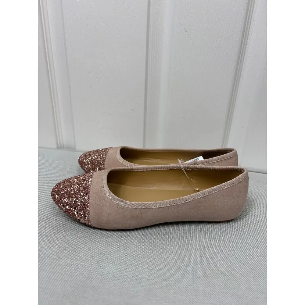 J. Crew Crewcuts Girl's Pink Glitter Ballet Flats - Size 5 - NEW